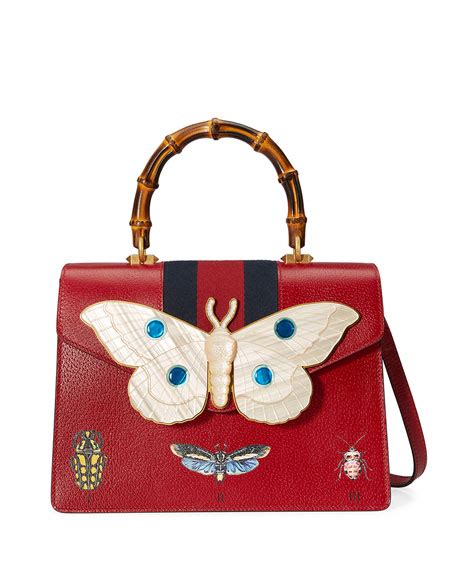 gucci falena medium moth top-handle bag with blue red web|Top Handle Bags for Women .